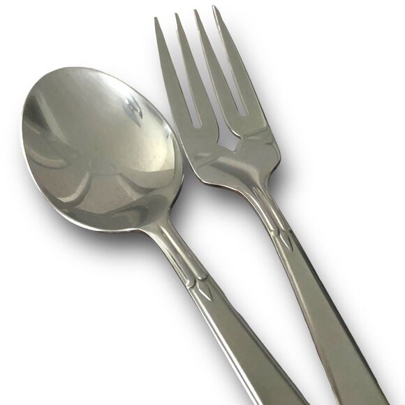 Oneida Satin Accent Flatware Salad Fork / Soup Spoon Stainless Steel Replacement - Picture 1 of 7